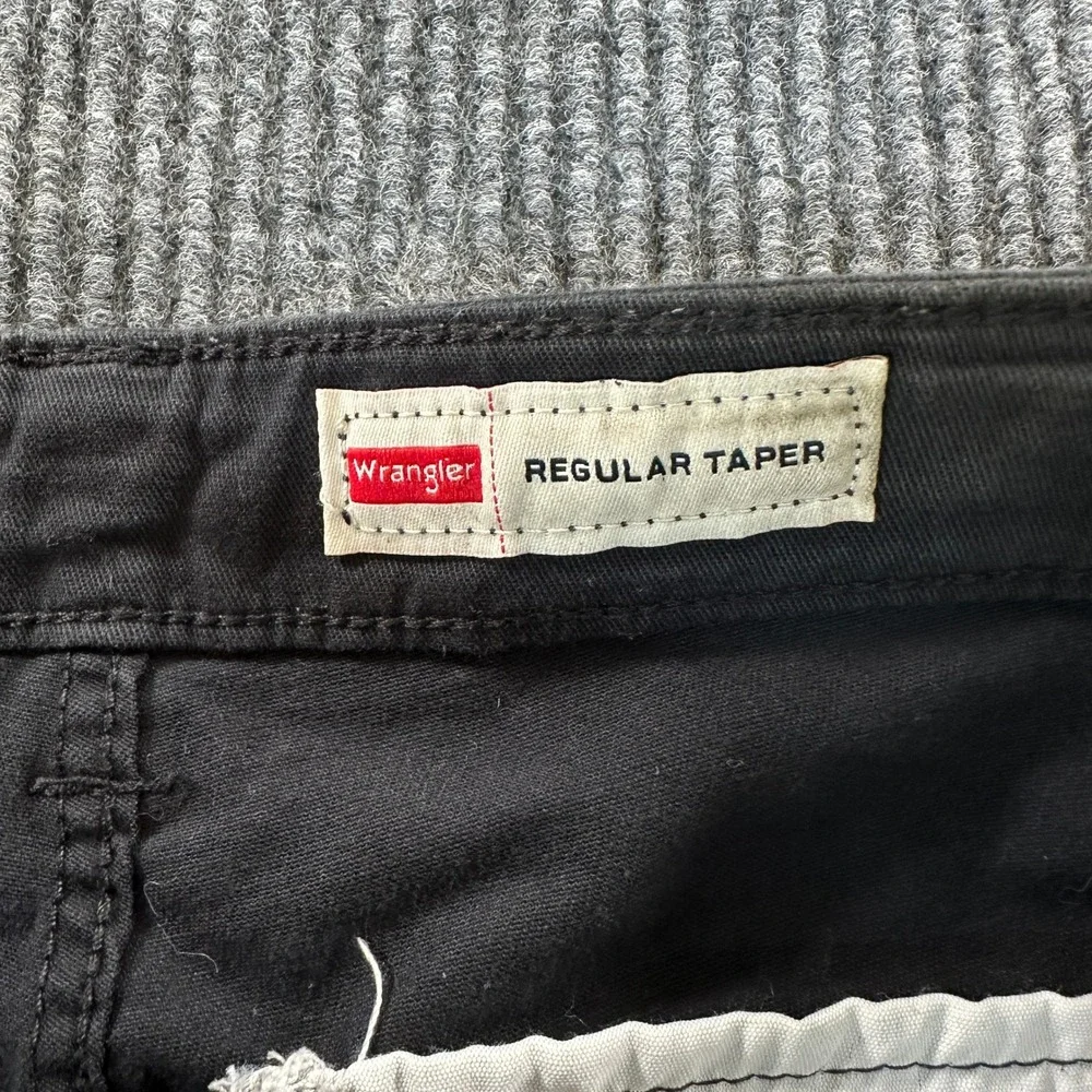 Wrangler Mens Regular Taper Cargo Pants 28x30 Black Stretch Utility